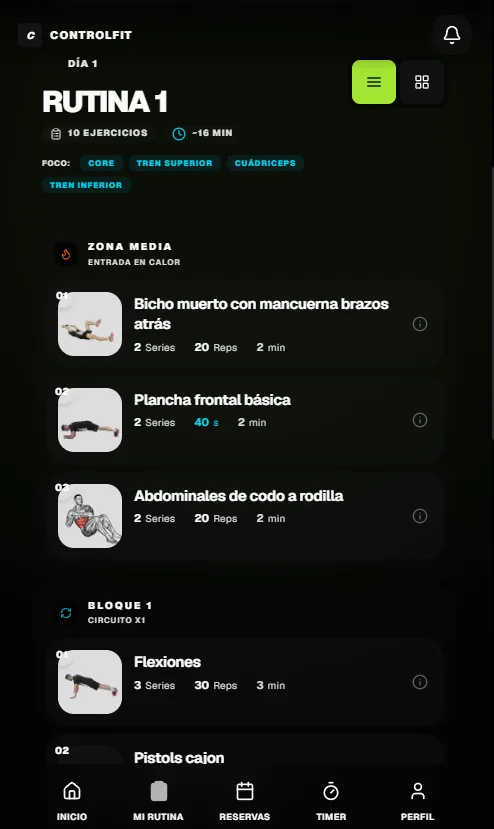 Pantalla: Registro de cargas y RMs